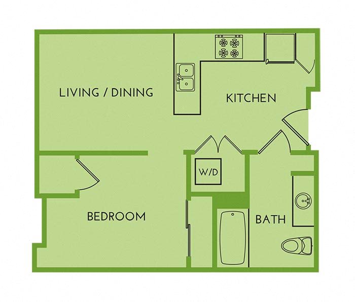 Thai Binh Apartments | One Bedroom 1x1 Floor Plan Seattle, WA 98104 | Thai Binh Apartments